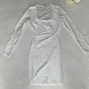 FASHION NOVA WHITE LONG SLEEVE BODYCON DRESS SIZE XS/SMALL
